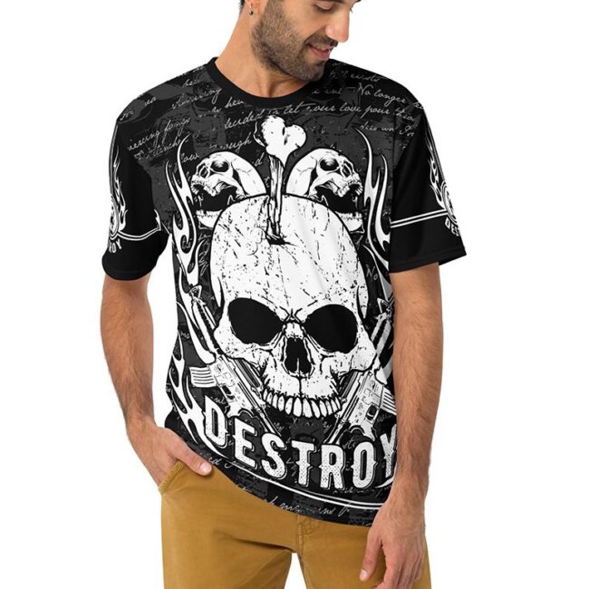 DESTROY Skulls And Guns Uni-Sex Graphic T-Shirt