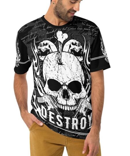 DESTROY Skulls And Guns Uni-Sex Graphic T-Shirt 10 Toasted Styles