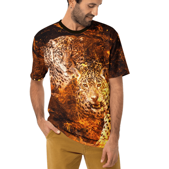 Leopard All Over Print Uni-Sex Graphic T-Shirt