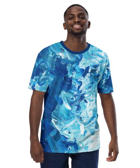 Blue & White Oil Painting All Over Print Graphic T-Shirt