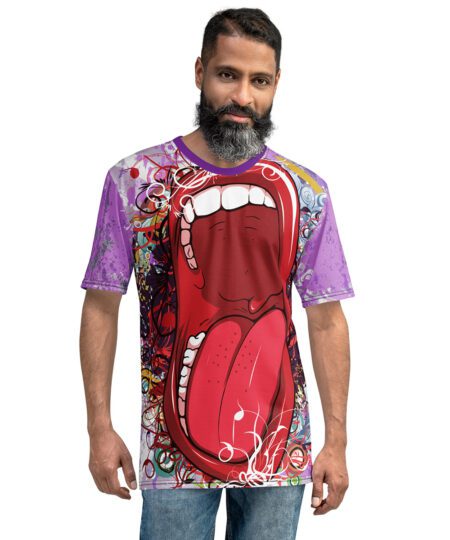 Colorful Yelling Lips Uni-Sex / Men's Graphic T-Shirt