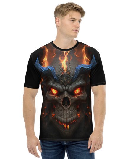 Skull And Flames Horror Uni-Sex Graphic T-Shirt