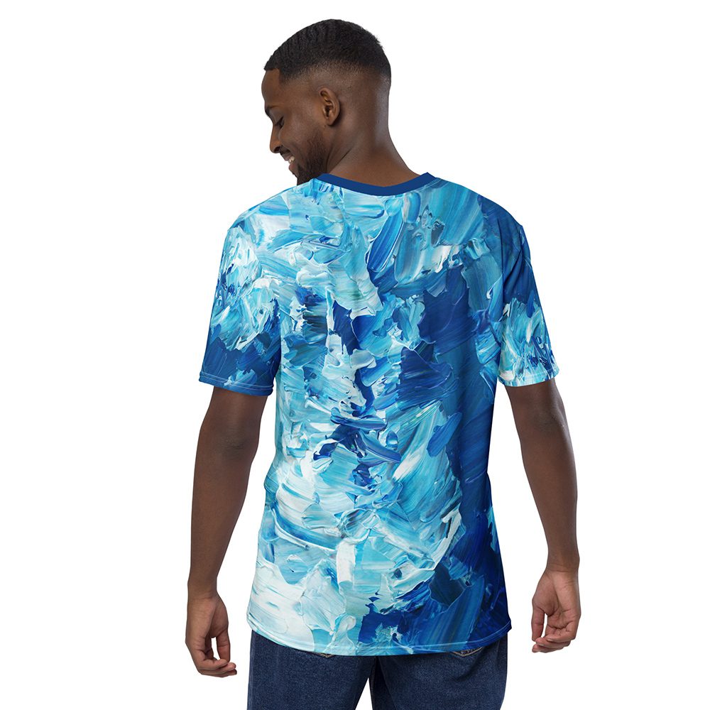 Blue & White Oil Painting All Over Print Graphic T-Shirt 7 Toasted Styles
