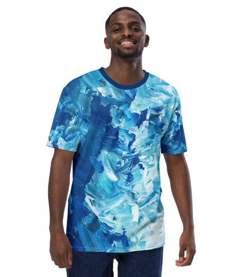 Blue & White Oil Painting All Over Print Graphic T-Shirt 9 Toasted Styles