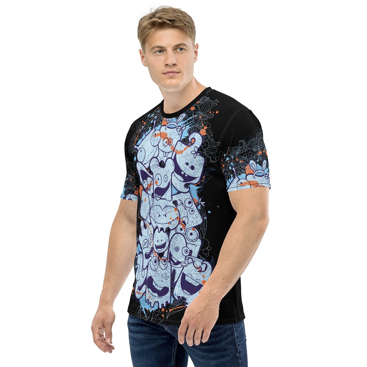 Cute Monster All Over Print Uni-Sex / Men's Graphic T-Shirt 9 Toasted Styles
