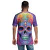 Bright Vibrant Sugar Skull Day Of The Dead All Over Print T-Shirt