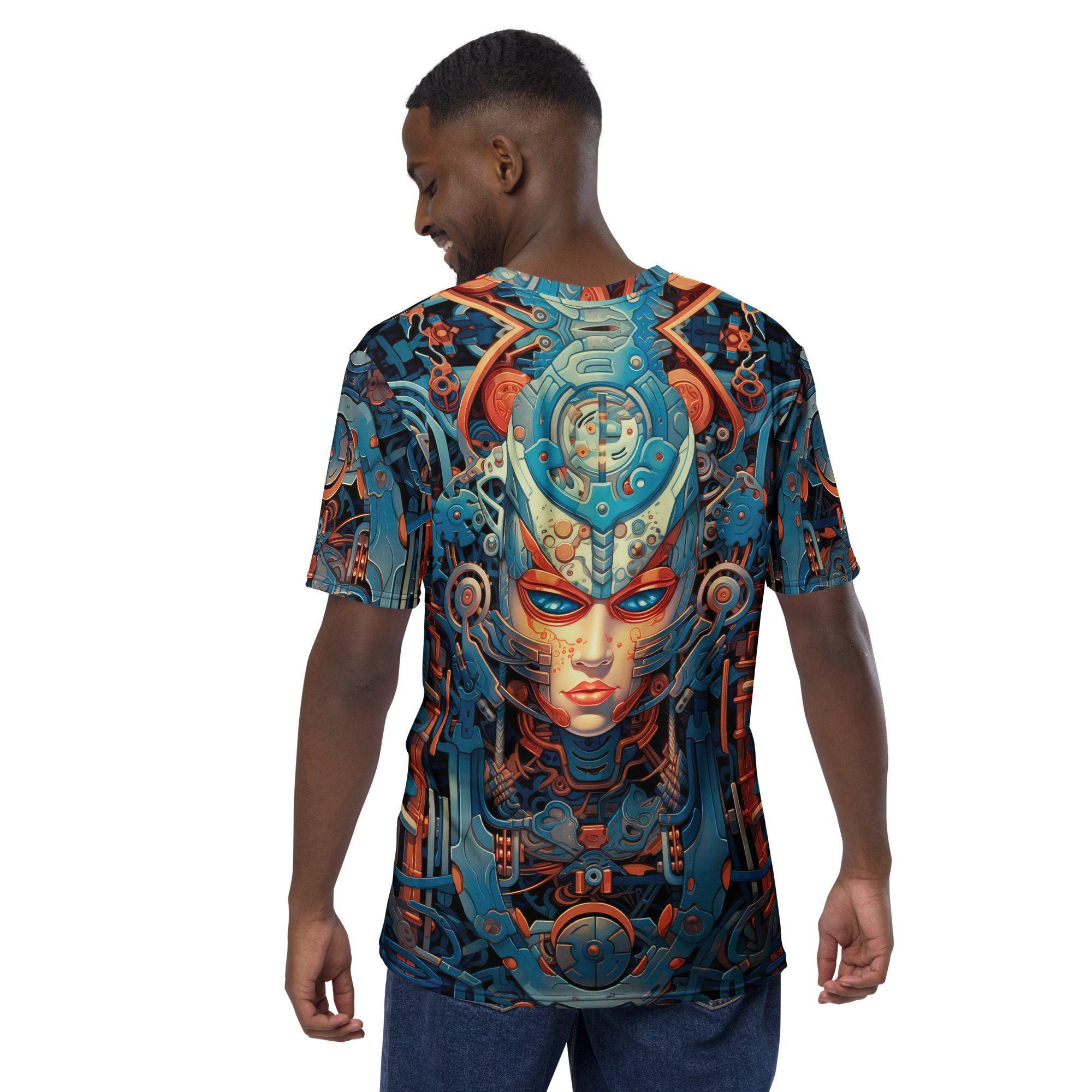 Dynamic Biomechanical Skull #5 All Over Print Uni-Sex T-Shirt - Image 4