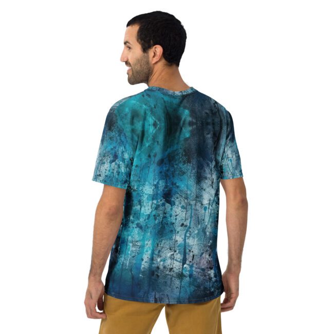 Blue Cracked Weathered All Over Print Uni-Sex T-Shirt