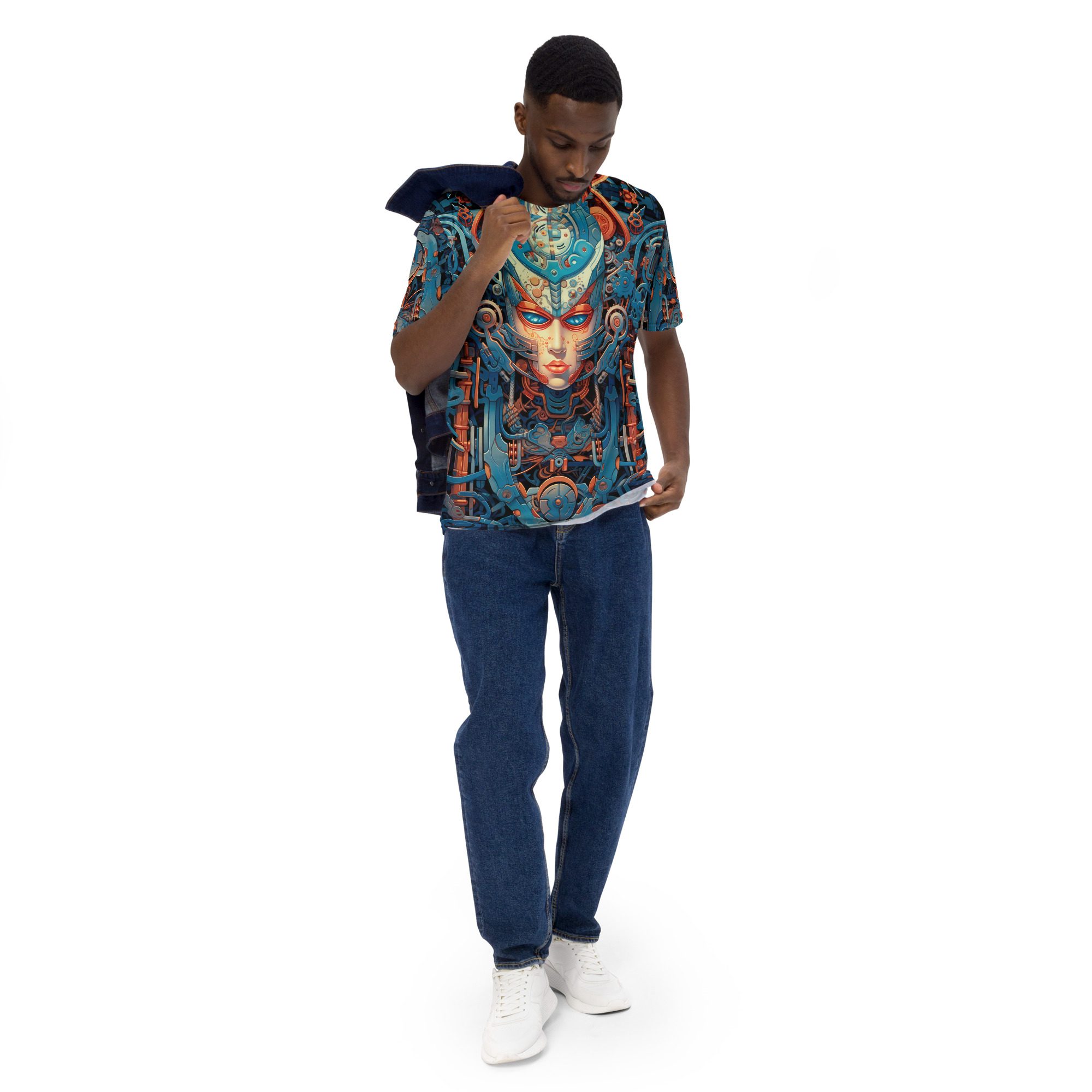 Dynamic Biomechanical Skull #5 All Over Print Uni-Sex T-Shirt - Image 3