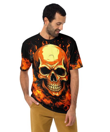 Skull n Flames All Over Print T-Shirt