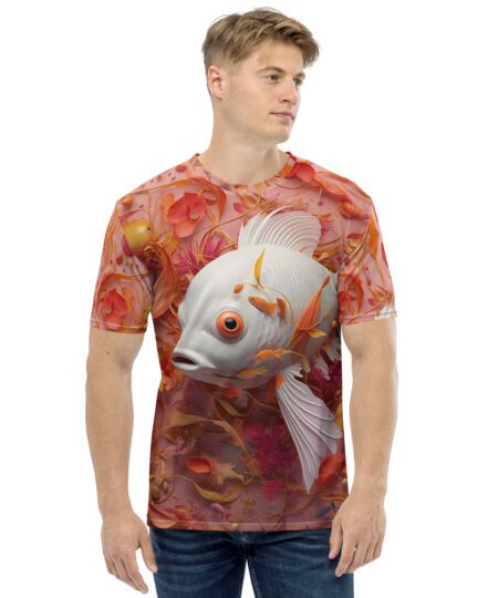 White Gold Fish All Over Print Uni-Sex T-Shirt