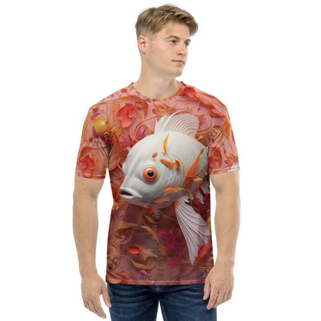White Gold Fish All Over Print Uni-Sex T-Shirt