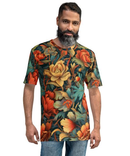 Floral Pattern Uni-Sex All Over Print T-Shirt