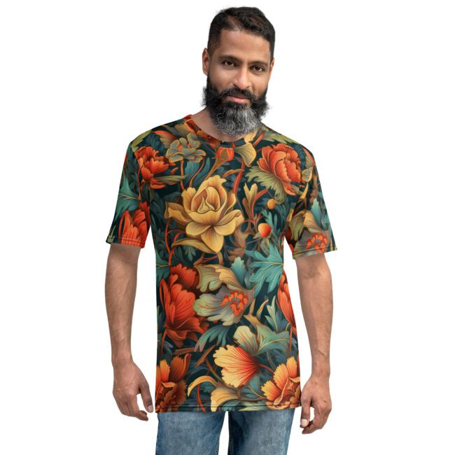 Floral Pattern Uni-Sex All Over Print T-Shirt