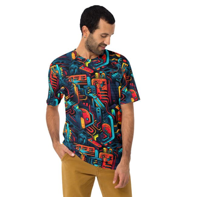 All Over Print Vibrant Graffiti Uni-Sex T-Shirt #2