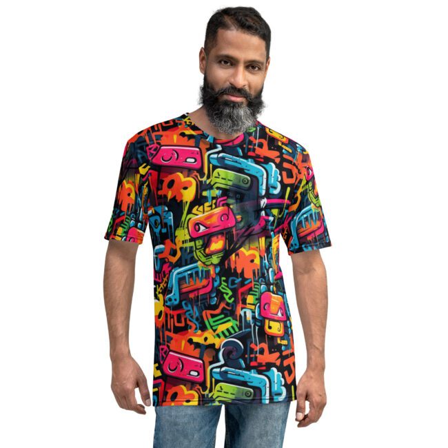 All Over Print Vibrant Graffiti Uni-Sex T-Shirt #3