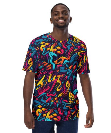 All Over Print Vibrant Graffiti Uni-Sex T-Shirt #4