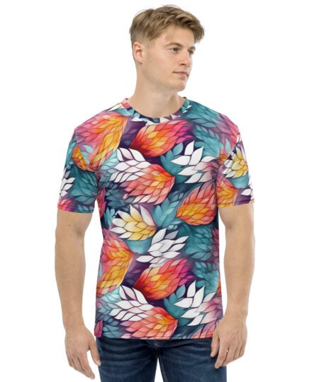 Colorful Leafy All Over Print Uni-Sex T-Shirt