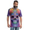 Bright Vibrant Sugar Skull Day Of The Dead All Over Print T-Shirt
