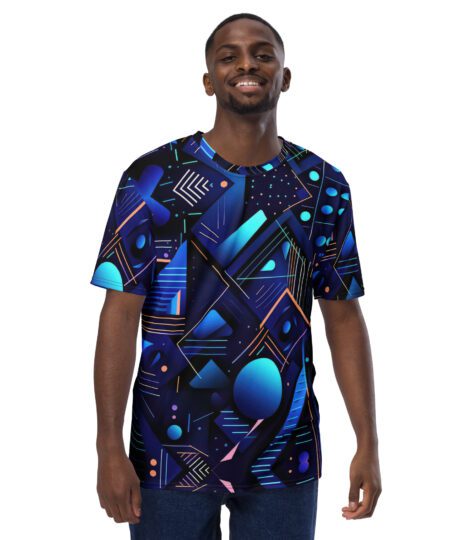 Blue Geometric Pattern #4 All Over Print Uni-Sex T-Shirt