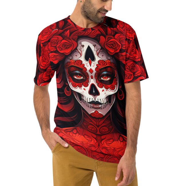 La Calavera Catrina Red Uni-Sex All Print T-Shirt V2