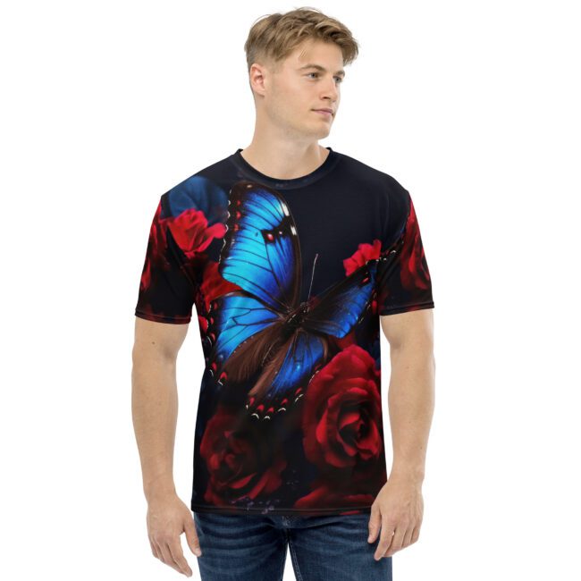 Beautiful Blue Butterfly All Over Uni-Sex T-Shirt v3