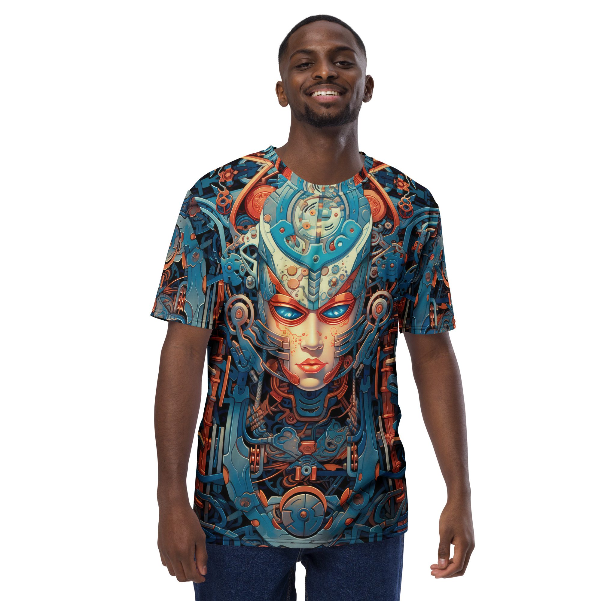 Dynamic Biomechanical Skull #5 All Over Print Uni-Sex T-Shirt - Image 2