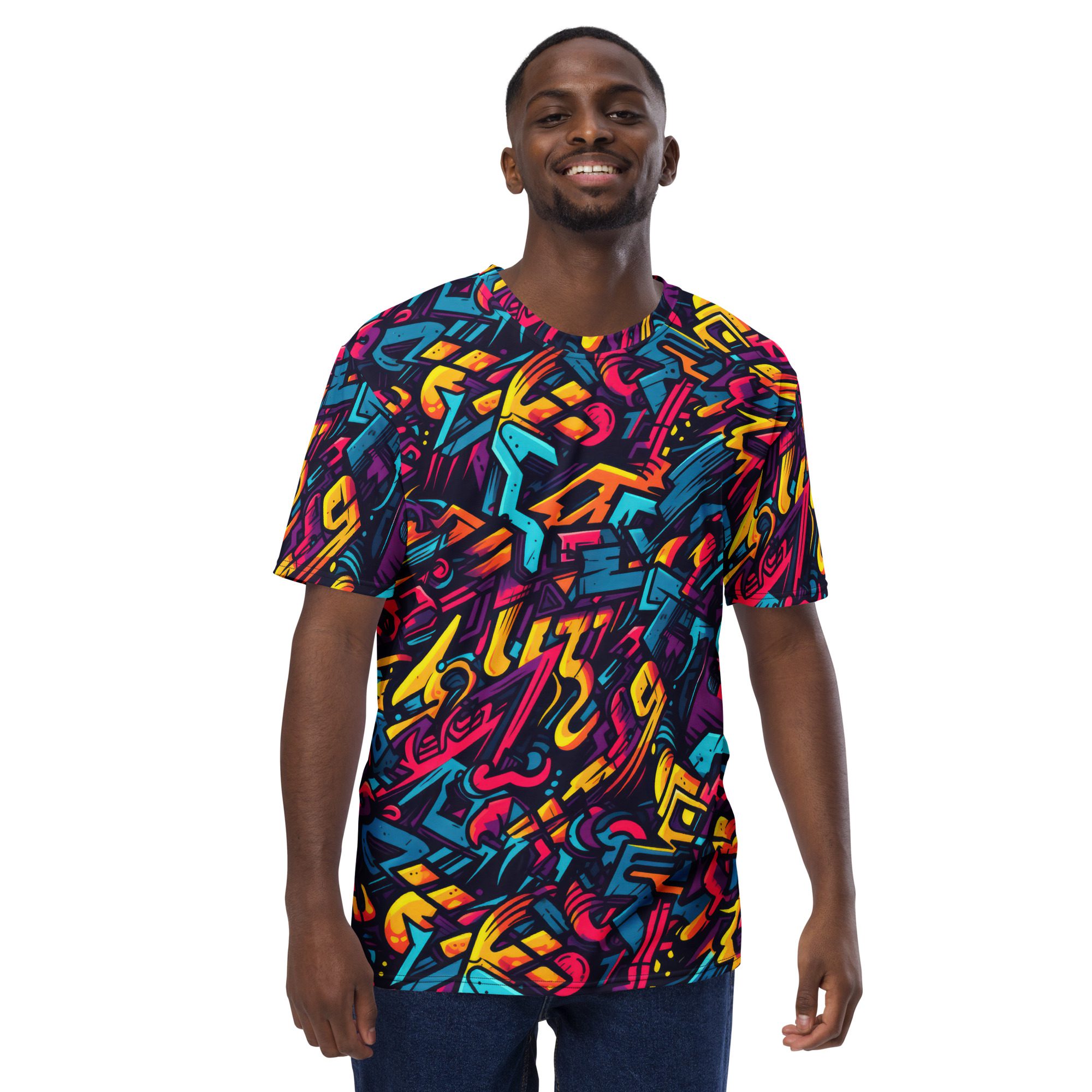 All Over Print Vibrant Graffiti Uni-Sex T-Shirt #4 10 Toasted Styles