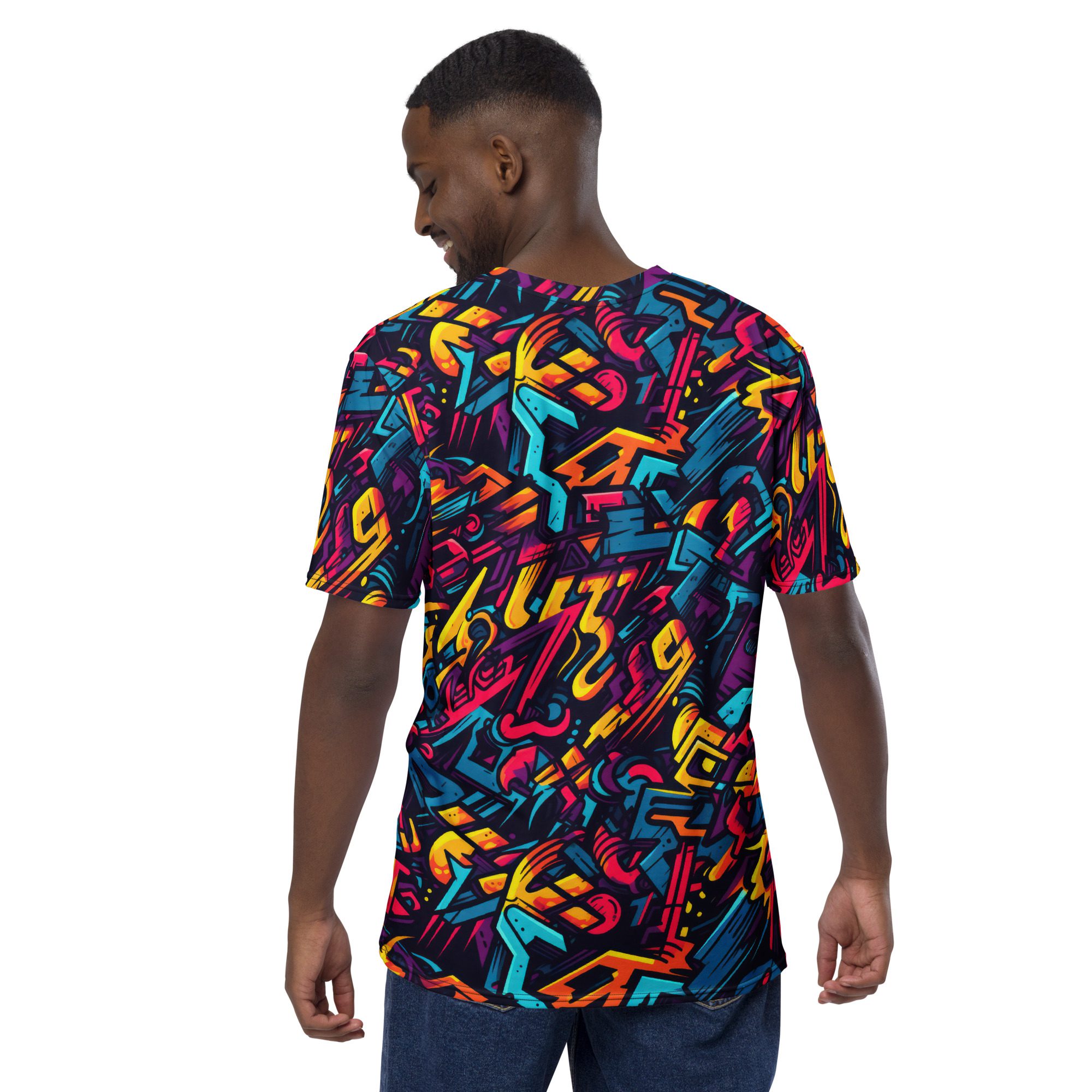 All Over Print Vibrant Graffiti Uni-Sex T-Shirt #4 9 Toasted Styles