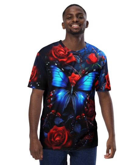 Beautiful Blue Butterfly All Over Uni-Sex T-Shirt v1 10 Toasted Styles
