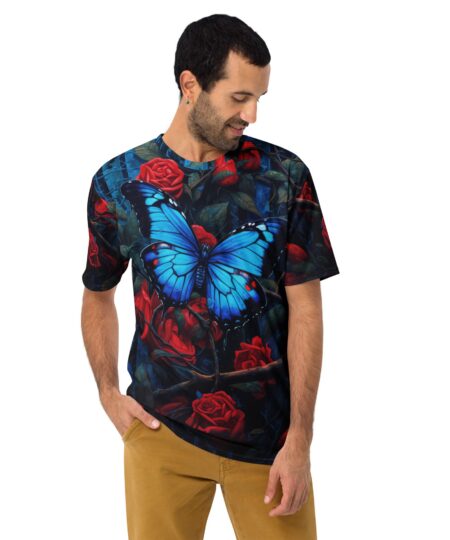 Beautiful Blue Butterfly All Over Uni-Sex T-Shirt v2 8 Toasted Styles