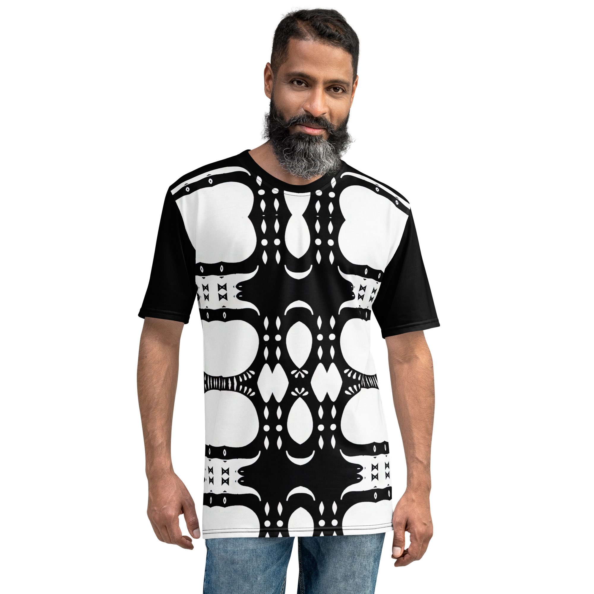 Black And White Pattern Uni-Sex All Over Print T-Shirt 8 Toasted Styles