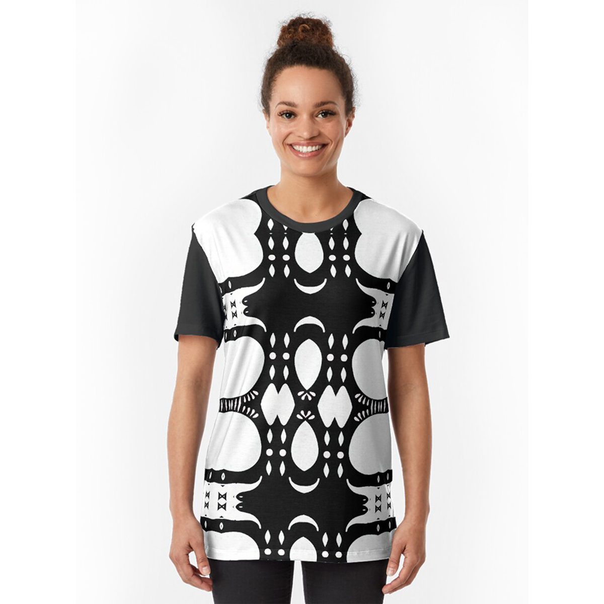 Black And White Pattern Uni-Sex All Over Print T-Shirt 9 Toasted Styles