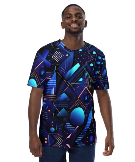 Blue Geometric Pattern #4 All Over Print Uni-Sex T-Shirt 10 Toasted Styles