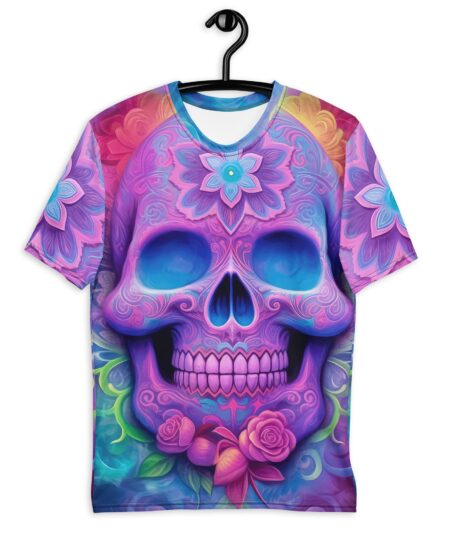 Bright Vibrant Sugar Skull Day Of The Dead All Over Print T-Shirt V3 10 Toasted Styles