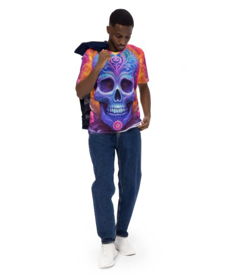 Bright Vibrant Sugar Skull Day Of The Dead All Over Print T-Shirt V4 10 Toasted Styles