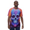 Bright Vibrant Sugar Skull Day Of The Dead All Over Print T-Shirt V4 9 Toasted Styles