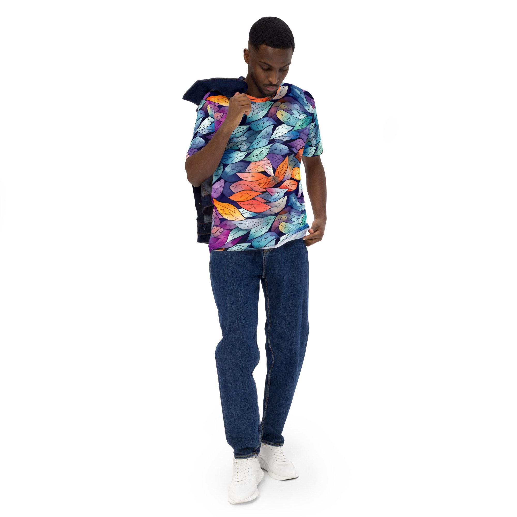 Colorful Leafy All Over Print Uni-Sex T-Shirt #3 8 Toasted Styles