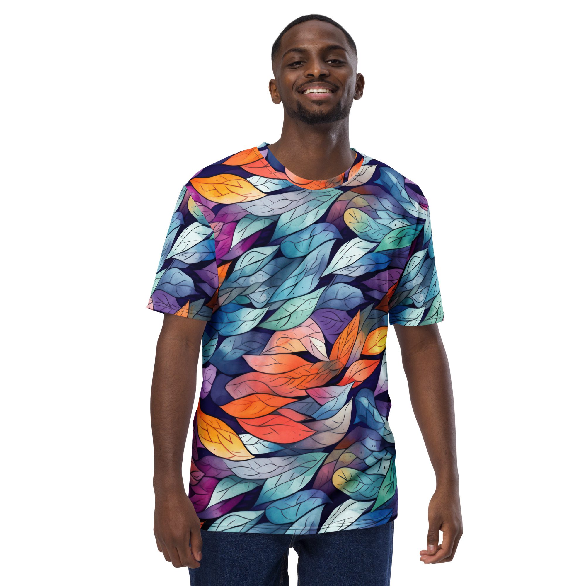Colorful Leafy All Over Print Uni-Sex T-Shirt #3 10 Toasted Styles