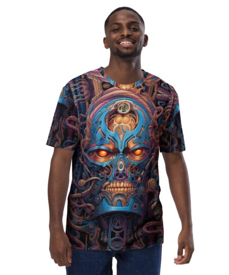 Dynamic Biomechanical Skull #4 All Over Print Uni-Sex T-Shirt 8 Toasted Styles