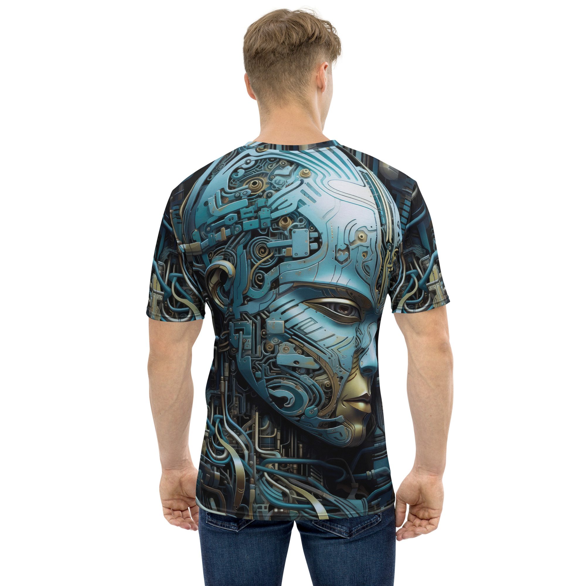 Dynamic Biomechanical Skull #6 All Over Print Uni-Sex T-Shirt 7 Toasted Styles
