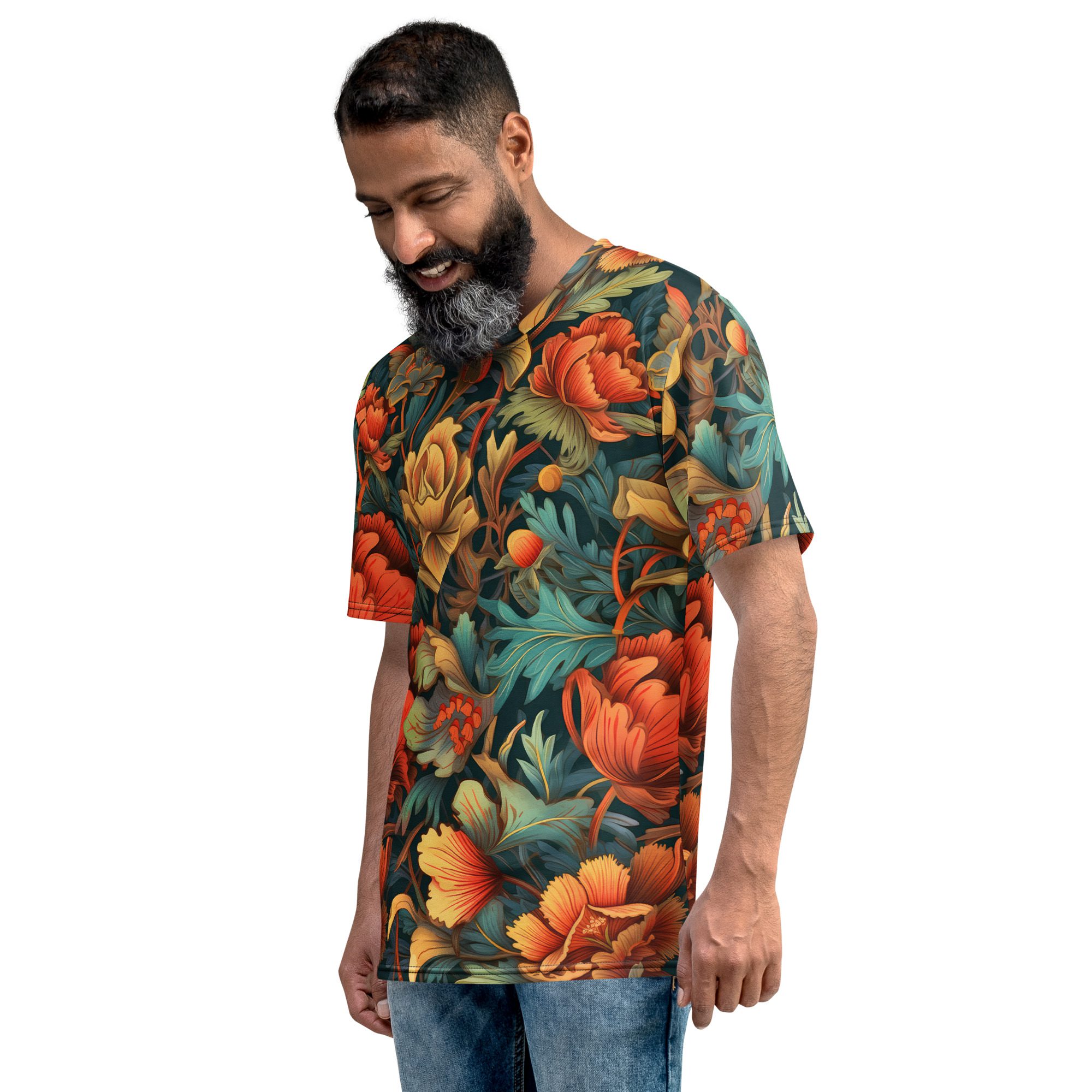 Floral Pattern Uni-Sex All Over Print T-Shirt 7 Toasted Styles