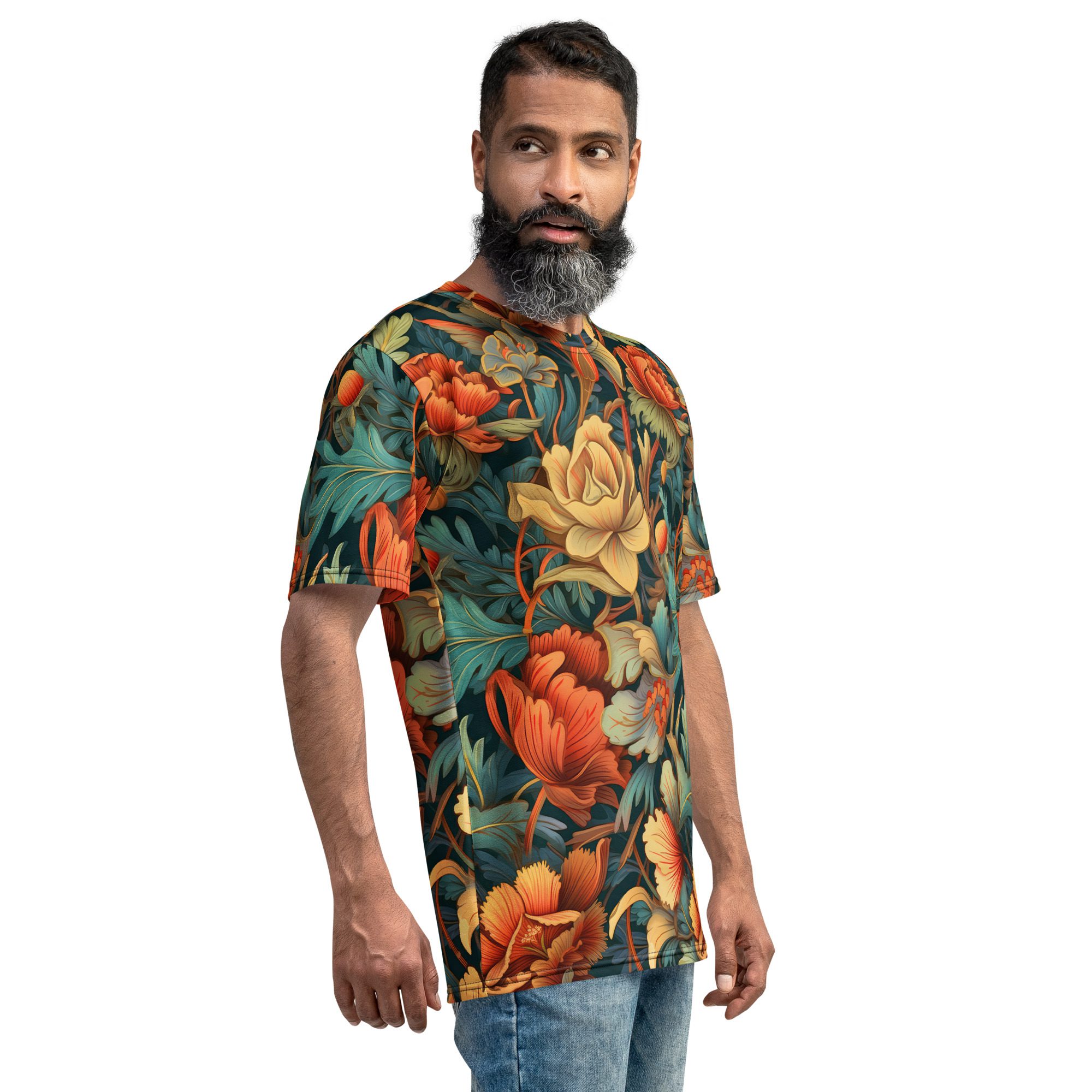 Floral Pattern Uni-Sex All Over Print T-Shirt 8 Toasted Styles