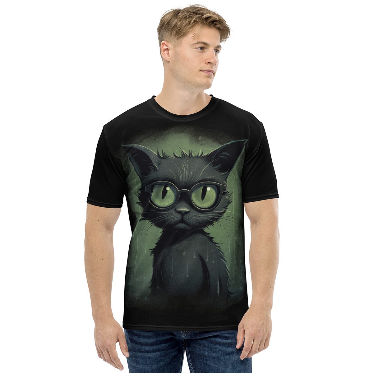 Green Cat All Over Print T-Shirt 10 Toasted Styles