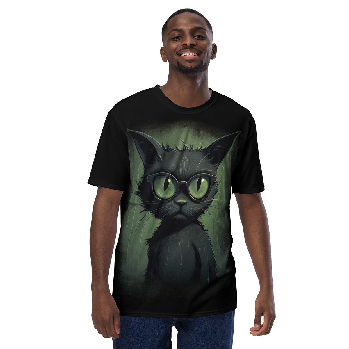 Green Cat All Over Print T-Shirt 9 Toasted Styles