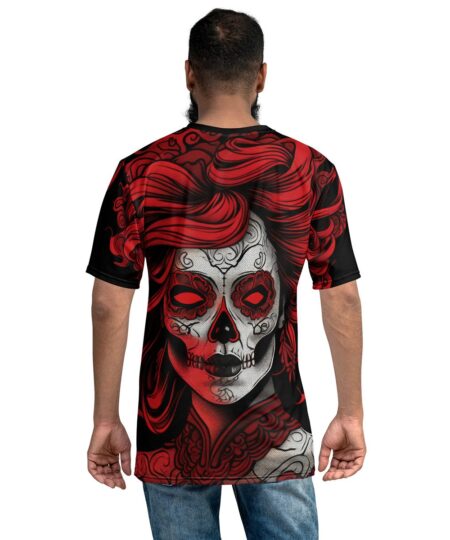 La Calavera Catrina Red Uni-Sex All Print T-Shirt V1 10 Toasted Styles