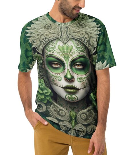 La Catrina Green tone All Over Print Uni-Sex T-Shirt 10 Toasted Styles