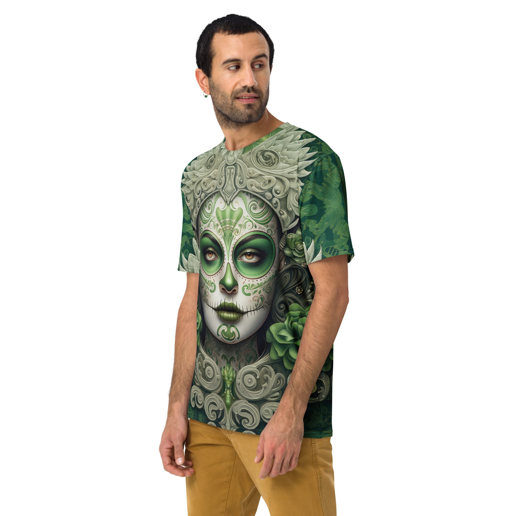 La Catrina Green tone All Over Print Uni-Sex T-Shirt 9 Toasted Styles