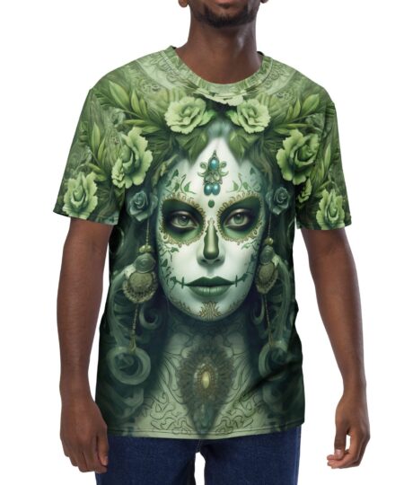 La Catrina Green Tone All Over Print Uni-Sex T-Shirt v2 10 Toasted Styles