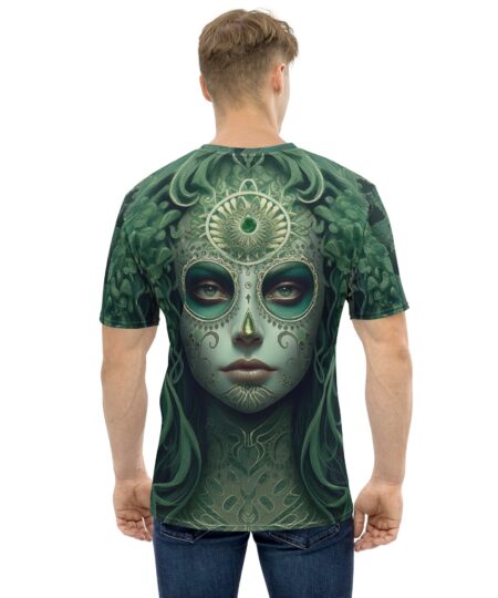 La Catrina Green Tone All Over Print Uni-Sex T-Shirt v3 8 Toasted Styles